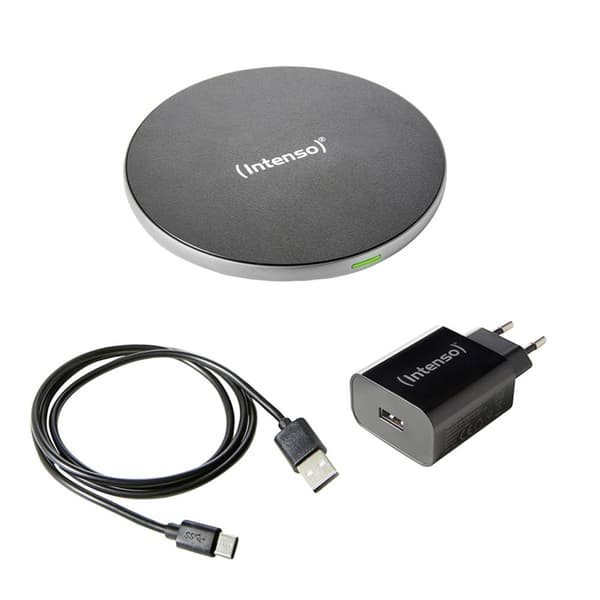 Intenso induktionsladdare BA2 black OUTPUT: 5W | 7,5 W | 10 W | 15 W Svart 7410520 Svart, Silver