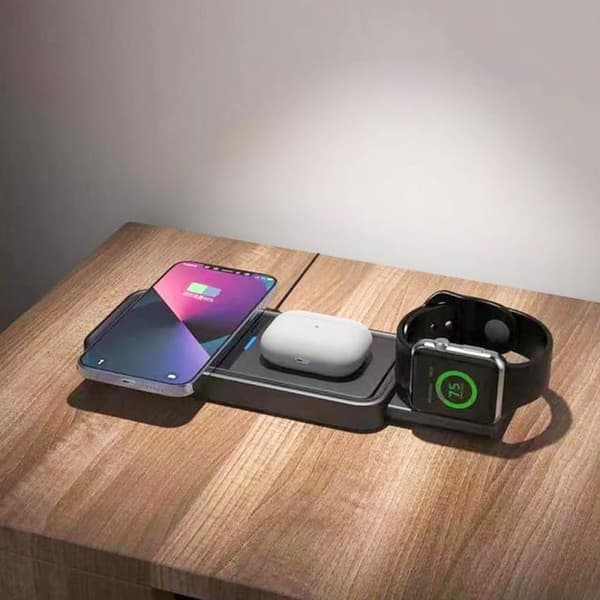 Smart 3-i-1 Trådlös laddare - Svart