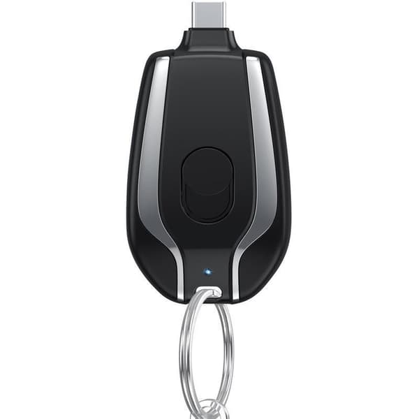 Powerbank USB-c nyckelring - Svart - alltid extra ström