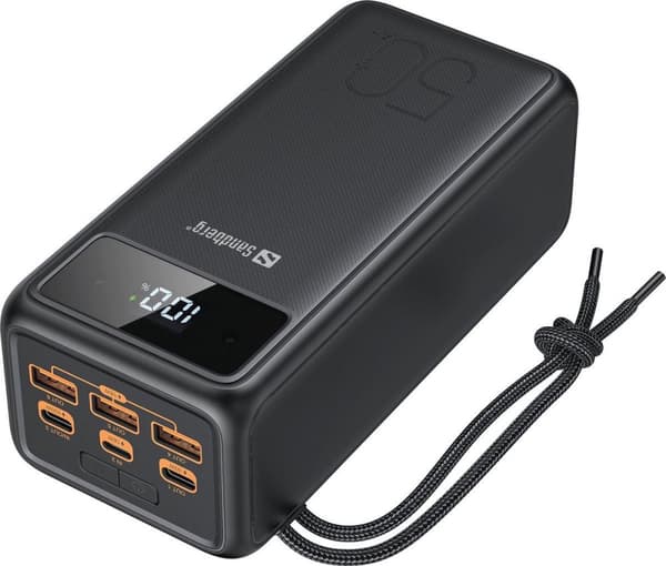 Sandberg Active - Virtapankki - 50 000 mAh - 185 Wh - 5 A - 3 lähtöporttia (USB) - kaapelissa: USB, USB-C (420-75)