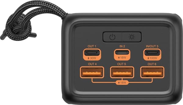 Sandberg Active - Virtapankki - 50 000 mAh - 185 Wh - 5 A - 3 lähtöporttia (USB) - kaapelissa: USB, USB-C (420-75)