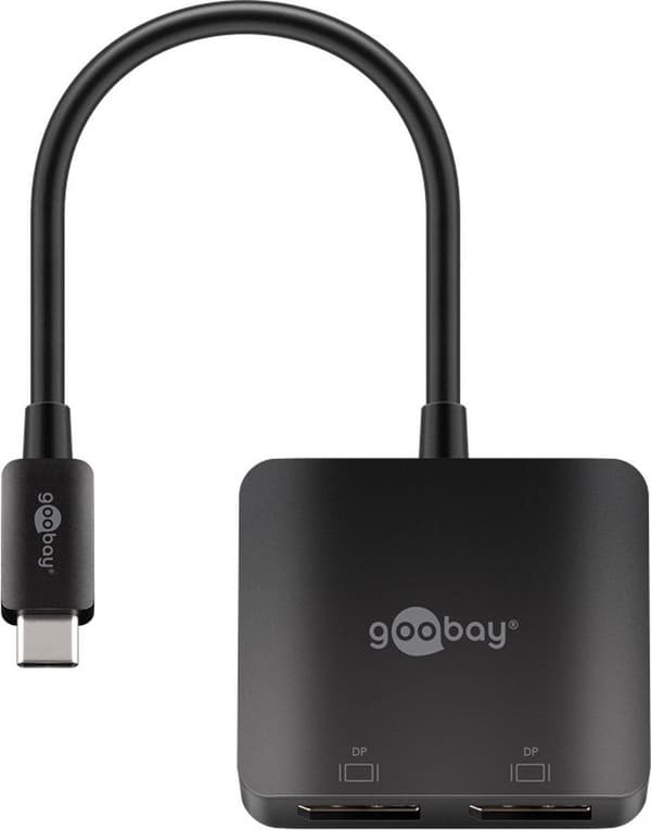 Goobay USB-C™-adapter til 2x DisplayPort (60171) Sort