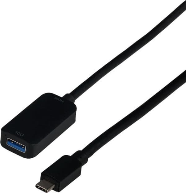 USB 3.2 Gen2 10 Gbit förlängningskabel, Typ-C hane - Typ-A hona, 5m (EBUSBC-USBA10GE.5)