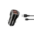 Miniatyrbilde 1 av 2: XO billader med 2x USB 2,4A & USB-C kabel - sort
