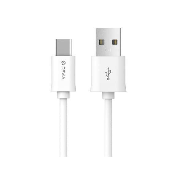 Devia USB - USB-C 2,0 m 2,1 A - valkoinen