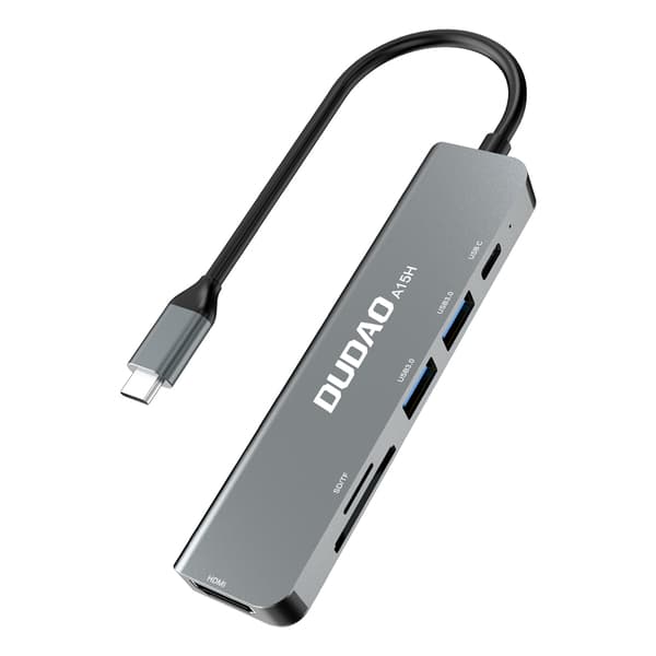 Dudao Multifunktionell USB-C Hub 6-i-1 med HDMI/USB 3.0 och PD 60W