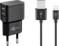 Miniatyrbild 1 av 8: Goobay Strömadapter 12W Europlug – Svart