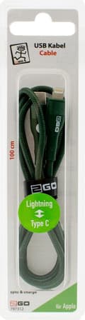 Miniatyrbillede 2 af 2: 2GO 797312 USB-kabel 1 m USB C Lyngrøn (797312)