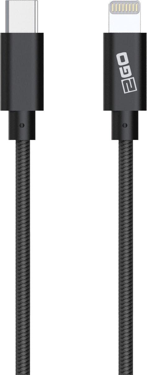 2GO 797162 USB-kaapeli 1 m USB C Lightning Black (797162)