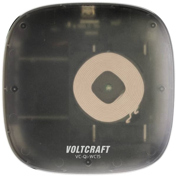 VOLTCRAFT induktionsladdare 1670 mA VC-Qi-WC15 VC-13791415 Utgångar Qi-Standard Svart-silver