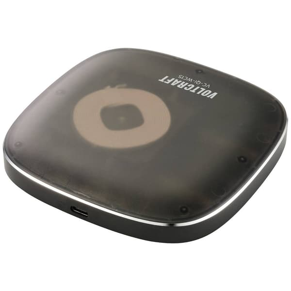 VOLTCRAFT induktionsladdare 1670 mA VC-Qi-WC15 VC-13791415 Utgångar Qi-Standard Svart-silver