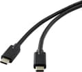 Miniatyrbillede 1 af 4: Renkforce USB-kabel USB 3.2 Gen2x2 USB-C™ han, USB-C™ han 2.00 m sort skærmet