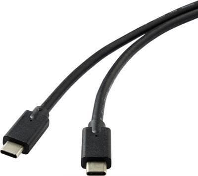 Renkforce USB-kabel USB 3.2 Gen2x2 USB-C™ han, USB-C™ han 2.00 m sort skærmet