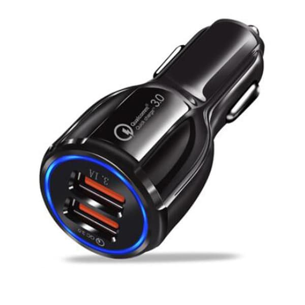 Autolaturi 2-porttinen kaksois-USB-lataussovitin 3.0 pikalataus 2 portilla - universaali autopikalaturi älypuhelimille, tableteille, naville jne