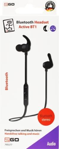 2GO Active BT1 - Kuulokkeet - in-ear - puhelut/musiikki - musta - moninäppäin - toisto/tauko - kappale < - sijainti > - äänenvoimakkuus + - äänenvoima