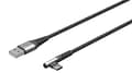 Miniatyrbillede 1 af 11: Goobay USB-C™ til USB-C™ tekstilkabel med metalstik (space grey/sølv), 90°, 2 m (64657)