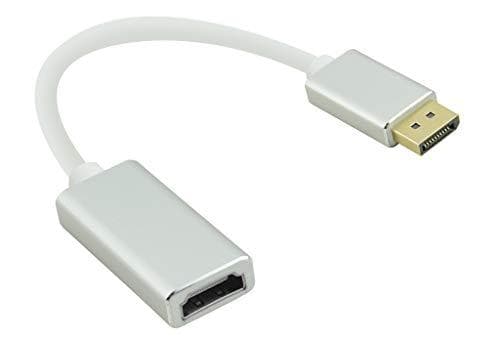 Helos adapterkabel, DisplayPort-kontakt/HDMI-uttag, PREMIUM 4K, silver DisplayPort 1.2-delad/HDMI 2.0-uttag, 3840 x 2160 @ 60 HZ, PREMIUM, TPE-ytterhö