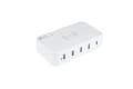 Miniatyrbillede 1 af 5: USB bordoplader 60W, 5-ports (1x USB-Câ„¢ og 4x USB-A), 10W Qi trådløs opladning, hvid, Good C (PCA-D005W)