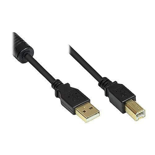 Bra anslutningar - USB-kabel - USB (M) till USB Typ B (M) - USB 2.0 - 5 m - svart