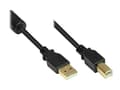 Miniatyrbild 1 av 2: Bra anslutningar - USB-kabel - USB (M) till USB Typ B (M) - USB 2.0 - 5 m - svart