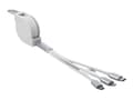 Miniatyrbillede 1 af 3: Delock USB Type-C™ 7,60 cm (3") 1 udtrækkeligt ladekabel til Lightning™ / Micro USB / USB Type-C™ hvid (85844)