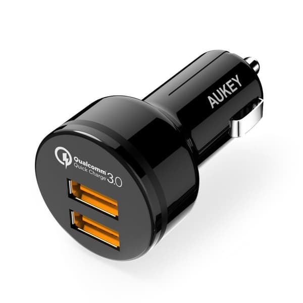 Aukey - 36W QC 3.0 2-port DC-T8 billaddare i Expedition-serien