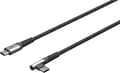 Miniatyrbillede 2 af 2: Goobay USB-C™ til USB-A tekstilkabel med metalstik (space grey/sølv), 90°, 1 m (64659)