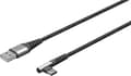 Miniatyrbillede 2 af 2: Goobay USB-C™ til USB-C™ tekstilkabel med metalstik (mellemgrå/sølv), 90°, 1 m (64656)