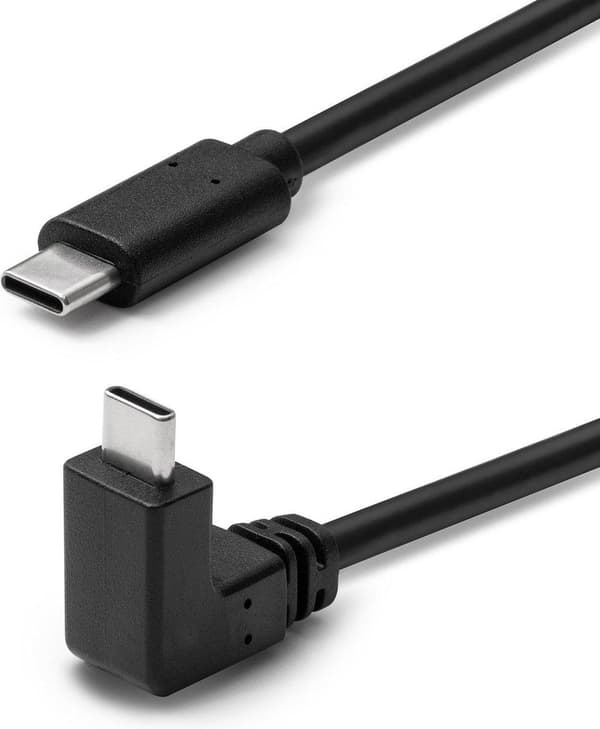MicroConnect - USB-kabel - USB-C (M) lige til USB-C (M) vinklet - USB 3.2 Gen 2 - 1.0m - sort (USB3.1CC1A)