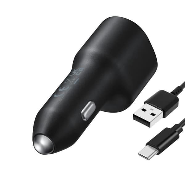 Laddare Bil - Samsung - 40W - USB-C PD 25W - USB 15W - Svart