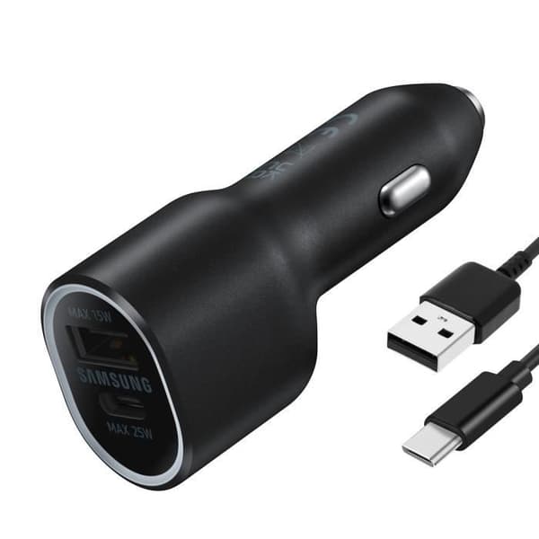 Laddare Bil - Samsung - 40W - USB-C PD 25W - USB 15W - Svart