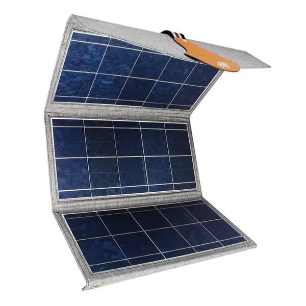 20W solladdare Bärbar och hopfällbar ficka 2x USB 4smarts - Grå - 540268 - Vattentät IP65