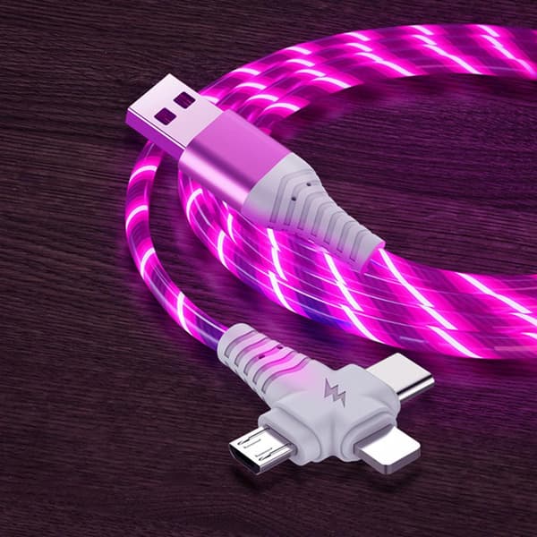 3-i-1 - 2A Laddare LED för iPhone, Samsung, Huawei, Xiaomi m.m.