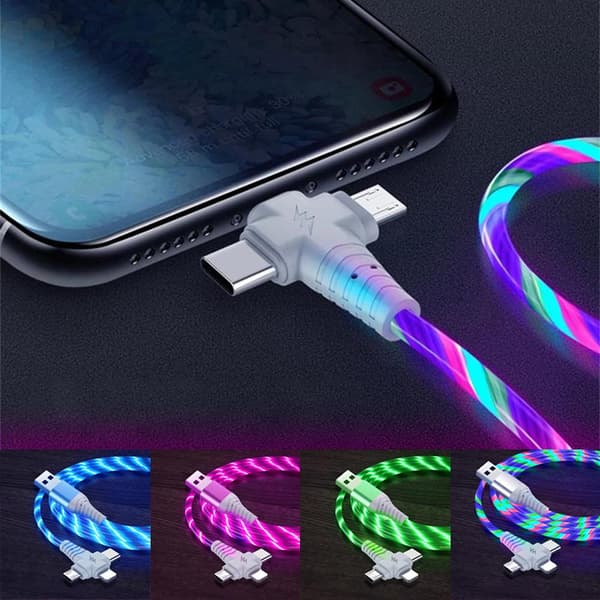 3-i-1 - 2A Laddare LED för iPhone, Samsung, Huawei, Xiaomi m.m.