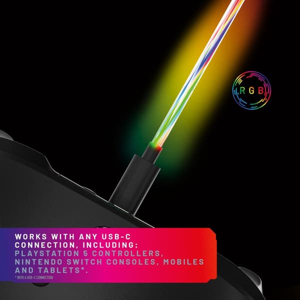 Stealth Light Up Charging Cables Multiformat - 2m Twin Pack