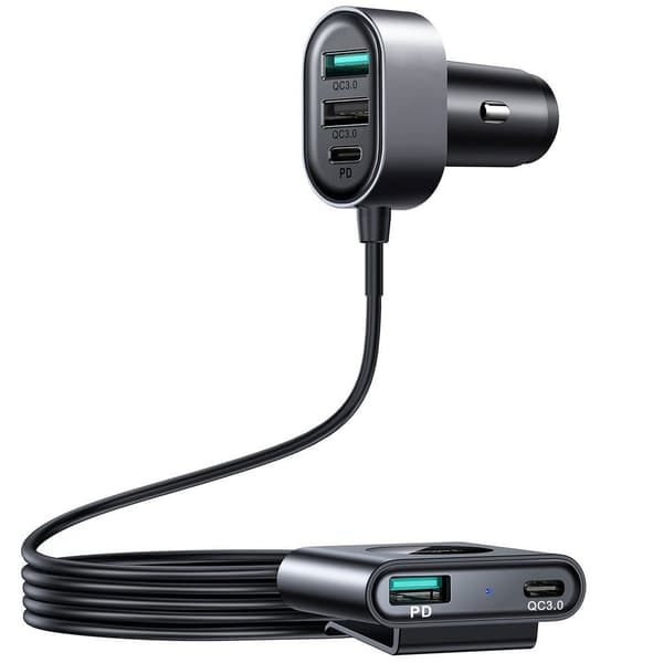 Joyroom Multi Car Charger 2xUSB-C PD + 2xUSB QC3.0 72W - Sort