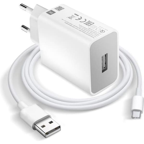 USB väggladdare - Xiaomi - MDY-10-EF - 18W - Quick Charge 3.0 - USB-C-kabel ingår