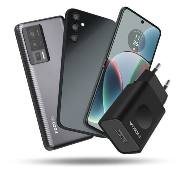 Officiell Nokia CH-35E 5W USB Väggladdare Snabbladdning Kompakt Design Svart