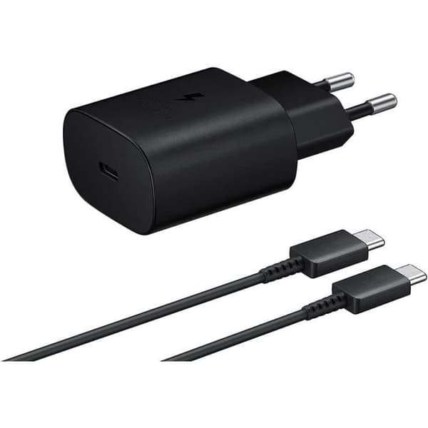 Samsung 25 W USB C-laddare - Snabb med 1 m USB C-laddarkabel - PD3.0&amp;PPS - Svart