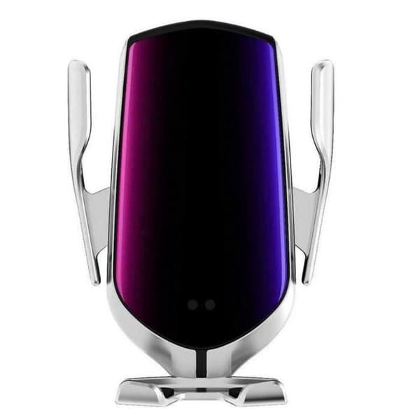 10W Bilhållare R1 Infraröd Trådlös Laddare Smart Sensor Autodörr Luftventil Snabbladdare Silver