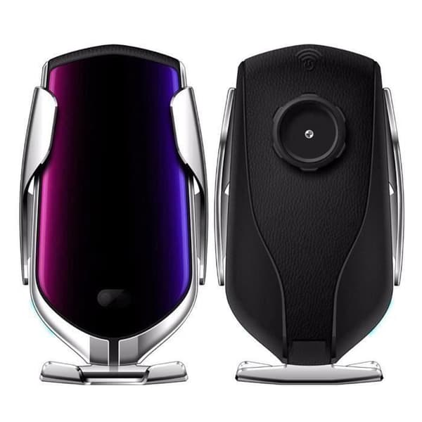 10W Bilhållare R1 Infraröd Trådlös Laddare Smart Sensor Autodörr Luftventil Snabbladdare Silver