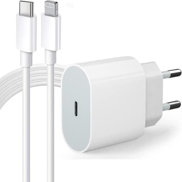 iPhone snabbladdare Apple MFi-certifierad 20W PD 3.0 USB-C-strömadapter med 3M USB C till Lightning-kabel väggströmförsörjning[427]