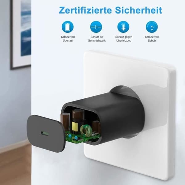 25W USB C Snabbladdare - Supersnabb Power Bank - USB C-laddare för Samsung S22, S22+, S22 Ultra, S21, S21 Ult[1769]