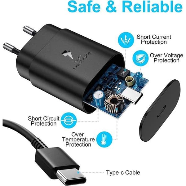 25W USB C snabbladdare för Samsung, PD 3.0 USB C Power Delivery Laddare med 1,2M USB C-kabel Kompatibel med Samsung Galax135