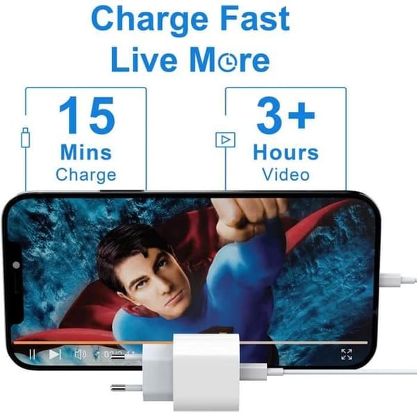 20W iPhone USB C snabbladdare med 1M kabel för iPhone 13-13 Mini-13 Pro-13 Pro Max-12 11, Typ C strömadapter PD 236