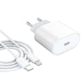 Miniatyrbild 1 av 4: Snabb USB C 20W-laddare med 1M kabel, snabbladdande USB-C väggadapter för iPhone