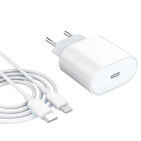 Snabb USB C 20W-laddare med 1M kabel, snabbladdande USB-C väggadapter för iPhone