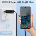 Miniatyrbild 3 av 4: 25W snabb usb C-laddare med 2M-kabel, Samsung snabbladdare + usb-C till usb-c-kabel med Samsung Galaxy S22 Ultra-S22-S[u119]