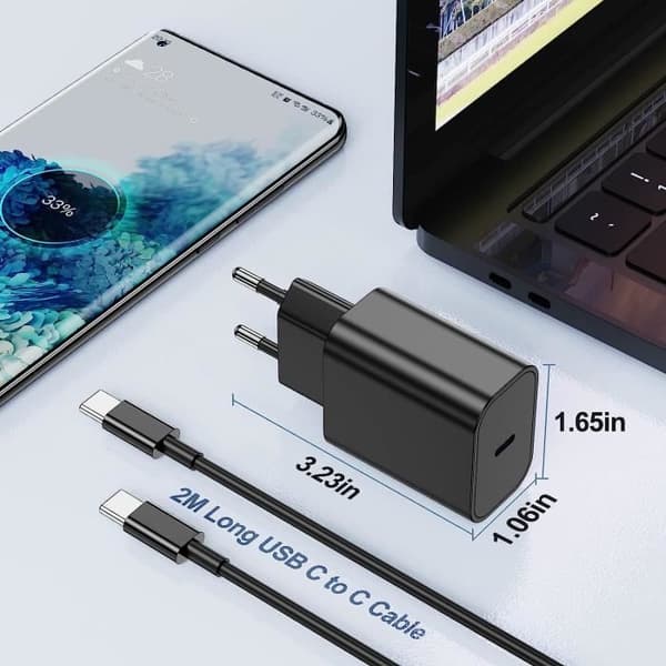 25W snabb usb C-laddare med 2M-kabel, Samsung snabbladdare + usb-C till usb-c-kabel med Samsung Galaxy S22 Ultra-S22-S[u119]