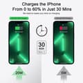 Miniatyrbild 2 av 4: iPhone 20W snabbladdare med 1M kabel,USB C snabbladdare Pr Rapide PD 3.0 Typ C Sektor USB C Laddare Adapter Compa60